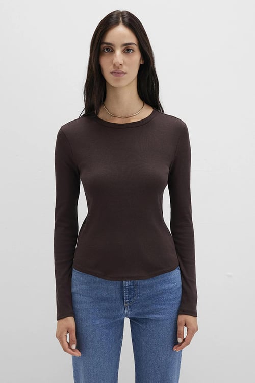 Mavi Pamuklu Fitted Fit Bisiklet Yaka Bayan Sweat 1613619-70240 KAHVE