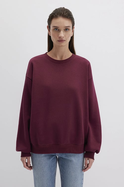 Mavi Pamuklu Loose Fit Bisiklet Yaka Bayan Sweat 1610198-70415 BORDO