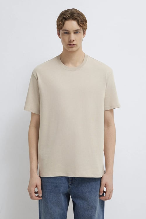 Mavi Pamuklu Loose Fit Bisiklet Yaka Erkek T Shirt 066249-70004 BEJ