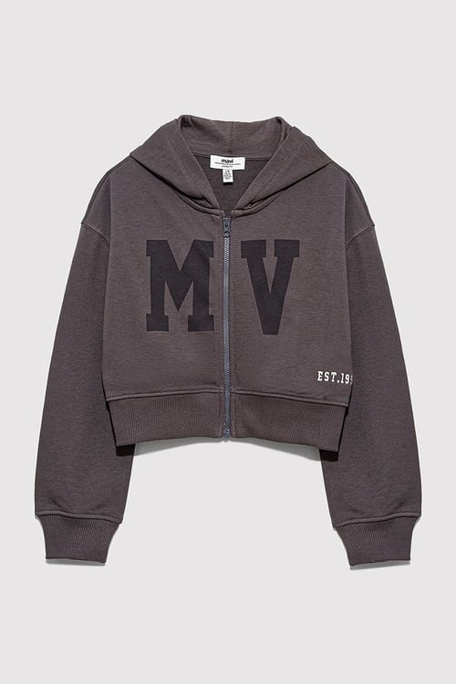 Mavi Pamuklu Loose Fit Kapüşonlu Baskılı Kız Çocuk Sweat 7S10128-90778 ANTRASİT