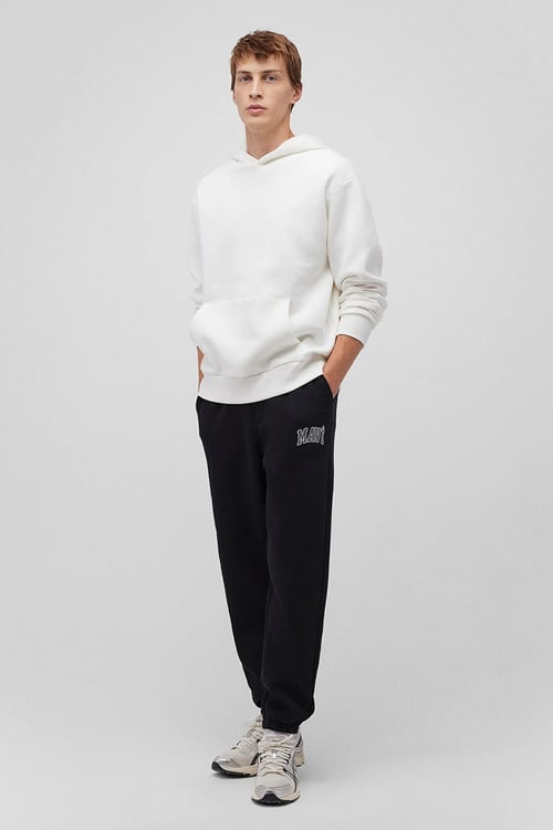Mavi Pamuklu Loose Fit Normal Bel Lastikli Paça Şardonlu Erkek Eşofman Altı 0010207-900 SİYAH