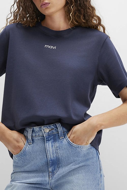 Mavi Pamuklu Regular Fit Bisiklet Yaka Bayan T Shirt 1612829-85315 KOYU LACIVERT