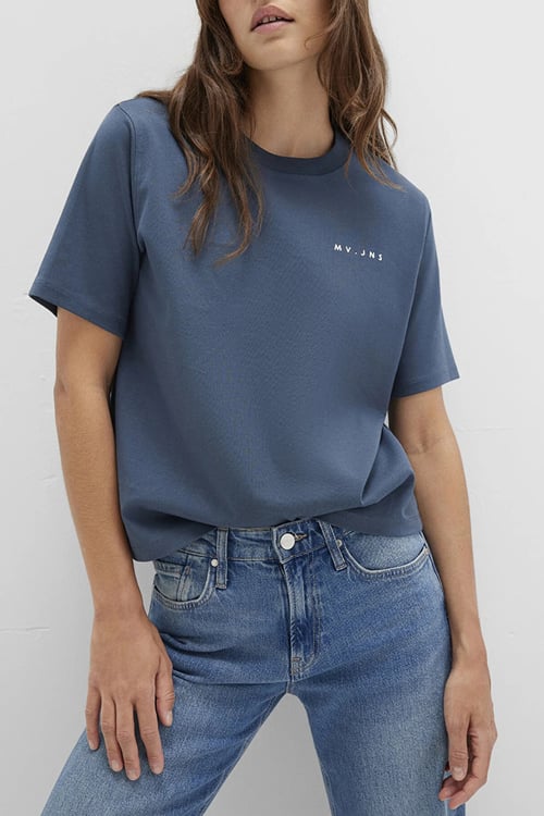 Mavi Pamuklu Regular Fit Logolu Bisiklet Yaka Bayan T Shirt 1613148-70500 KOYU LACIVERT