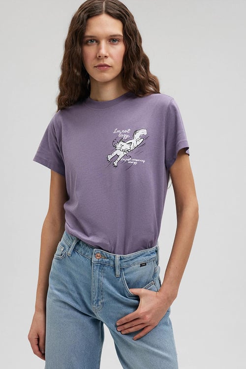 Mavi Pamuklu Slim Fit Bisiklet Yaka Bayan T Shirt 1612233-70608 LİLA