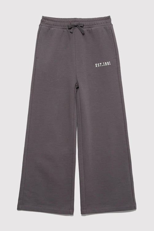 Mavi Pamuklu Wide Leg Fit Geniş Paça Kız Çocuk Eşofman Altı 7010034-90778 GRİ