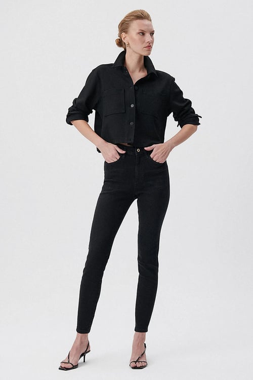 Mavi Skinny Fit Yüksek Bel Dar Paça Serenay Jeans Kadın Kot Pantolon 10098082211 SİYAH