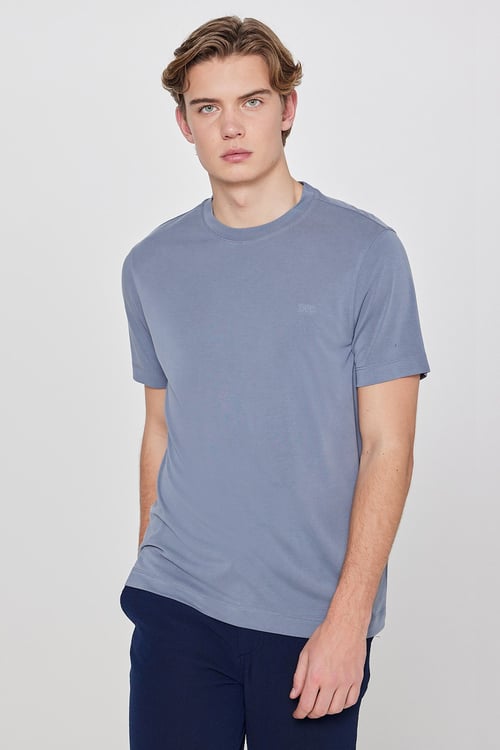 Modal Karışımlı Regular Fit Bisiklet Yaka Erkek T Shirt L2610126 035 GRİ