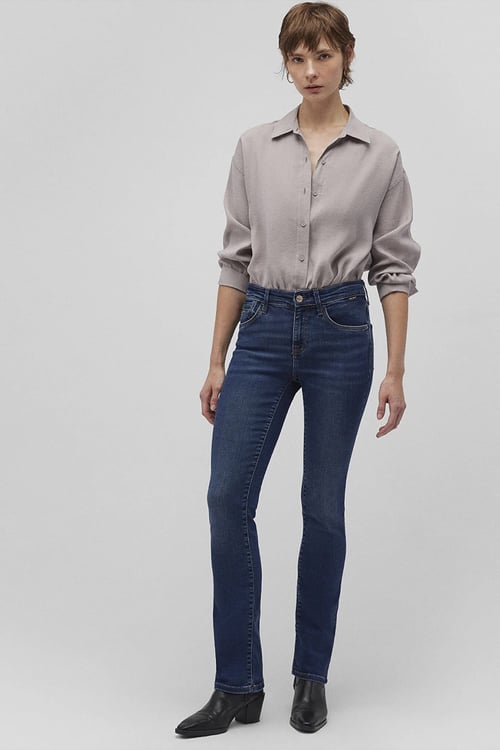 Mona Streç Pamuklu Slim Straight Normal Bel Düz Paça Jeans Kadın Kot Pantolon 1049787784 LACİVERT