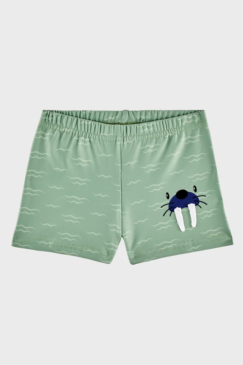 Mors Desenli Lastikli Bel Boxer Erkek Çocuk Mayo Short SR2636000001 HAKİ