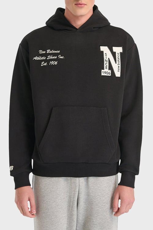 NB Lifestyle Pamuklu Oversize Fit Logolu Kapüşonlu Unisex Sweat 0UNH3534BK SİYAH