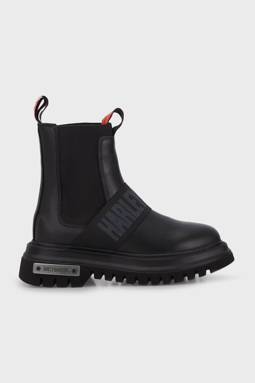 Nefud Logolu Hakiki Deri Kadın Bot 021Z100563 CTN Black Deri