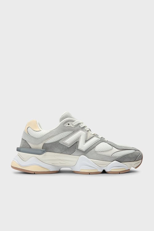 New Balance Deri Karışımlı Logolu Bağcıklı Unisex Ayakkabı U9060AUB EKRU-GRİ