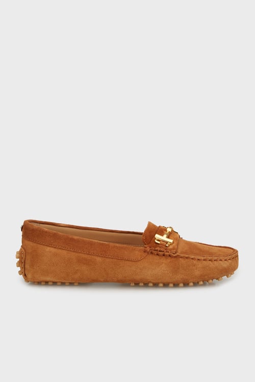 Nine West Zincir Detaylı Süet Loafer Kadın Ayakkabı NEWKIND 5FX TABA