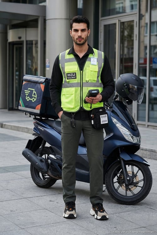 Normal Kalıp Kargo Cepli Lastikli Bel Trekking ve Kurye Erkek Pantolon 693710 FÜME