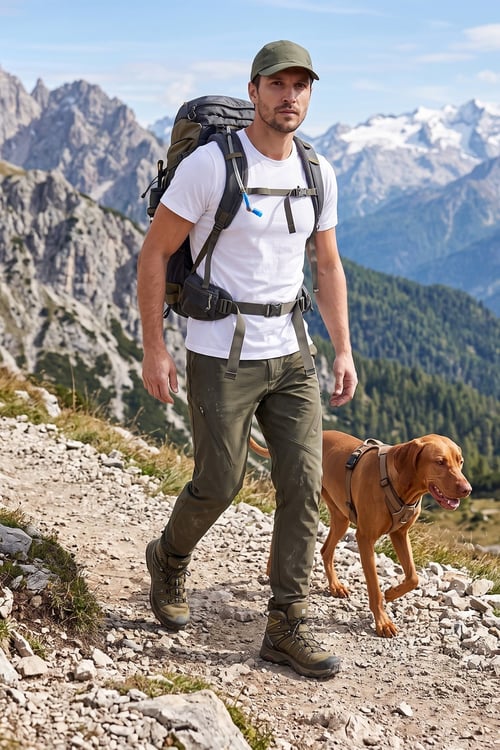 Normal Kalıp Lastikli Bel Düz Paça Trekking Erkek Pantolon 693159 HAKİ