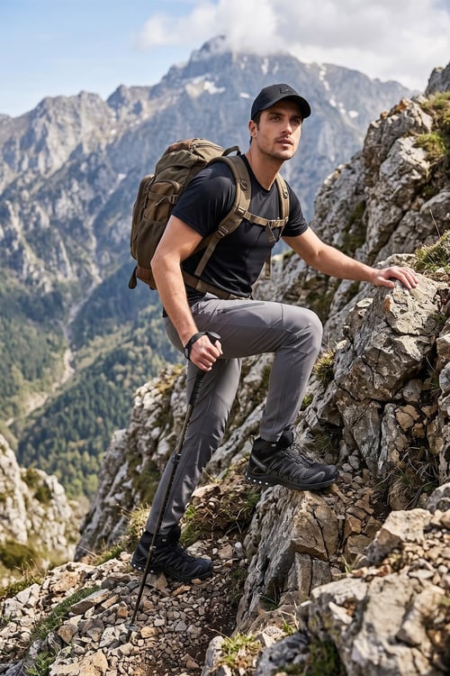 Normal Kalıp Lastikli Bel Düz Paça Trekking Erkek Pantolon 693159 FÜME