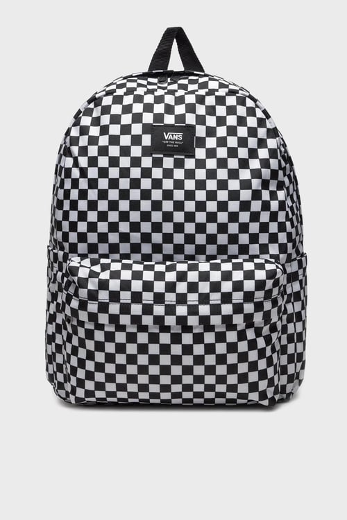 Old Skool Kareli Fermuarlı Unisex Sırt Çantası VN000H4XY281 SİYAH-BEYAZ