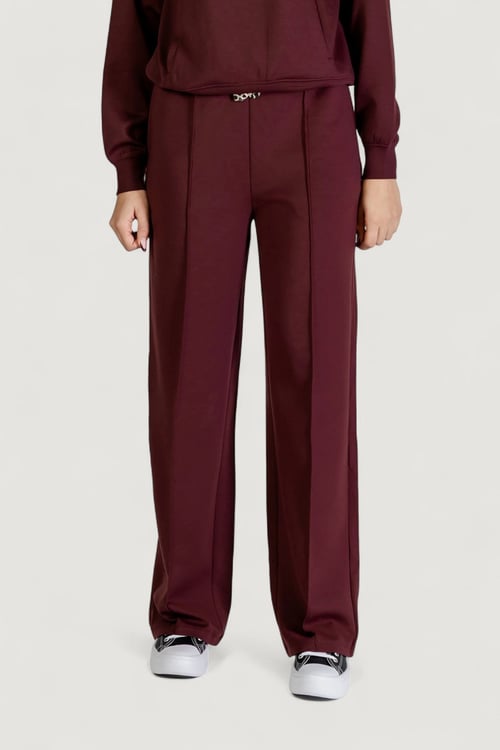 Onlalina Regular Fit  Normal Bel Düz Paça Kadın Pantolon 15364554 BORDO