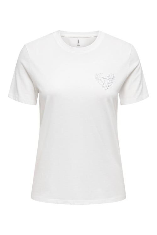 Onlarıana Pamuklu Regular Fit Taş Detaylı Bisiklet Yaka Kadın T Shirt 15343771 EKRU