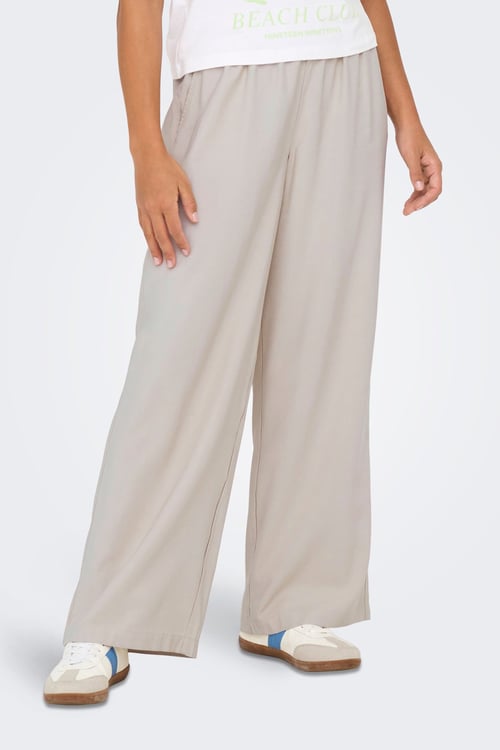 Onlaris Regular Fit Normal Bel Geniş Paça Kadın Pantolon 15337956 TAŞ