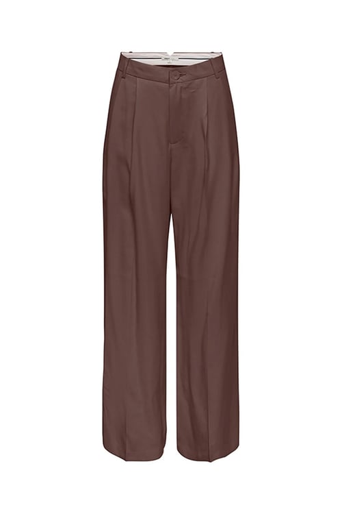 Onlbali Wide Leg Yüksek Bel Bol Paça Kadın Pantolon 15370308 KOYU KAHVE