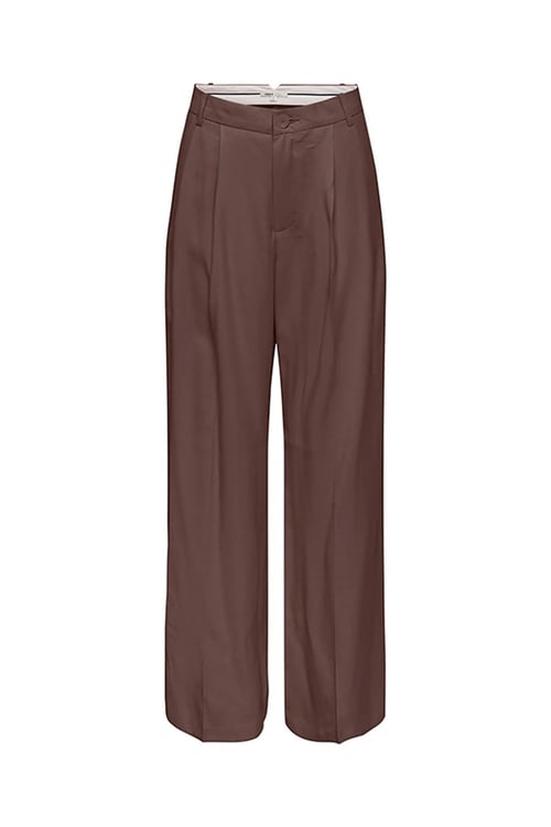 Onlbali Wide Leg Yüksek Bel Bol Paça Kadın Pantolon 15370308 KOYU KAHVE
