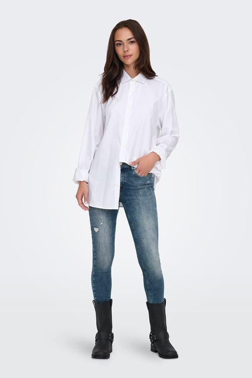 Onlblush Pamuklu Skinny Fit Dar Paça Jeans Kadın Kot Pantolon 15336681 MAVİ