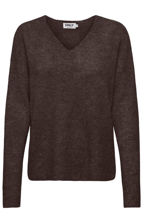 Onlcamilla Regular Fit V Yaka Kadın Kazak 15204588 KOYU KAHVE