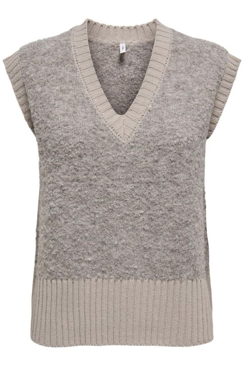 Onlcille Regular Fit V Yaka Kadın Süveter 15350777 BEJ