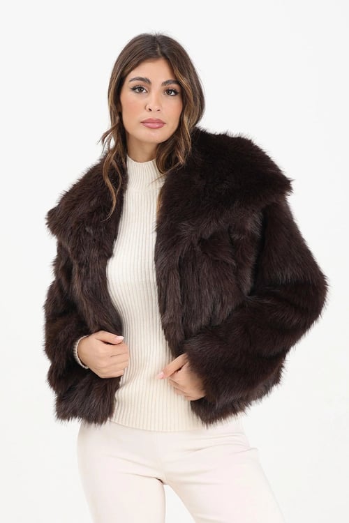 Onldawn Regular Fit Yumuşak Tüylü Kadın Mont 15348977 KOYU KAHVE