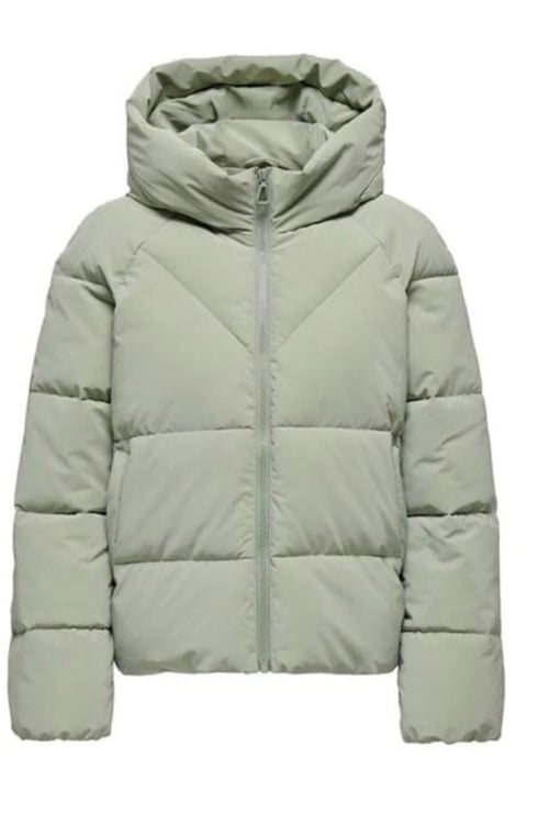 Onlece Kapüşonlu Şişme Kadın Mont 15318451 AÇIK YEŞİL