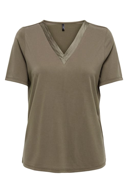 Onlfree Regular Fit Modal V Yaka Kadın T Shirt 15368626 KAHVE