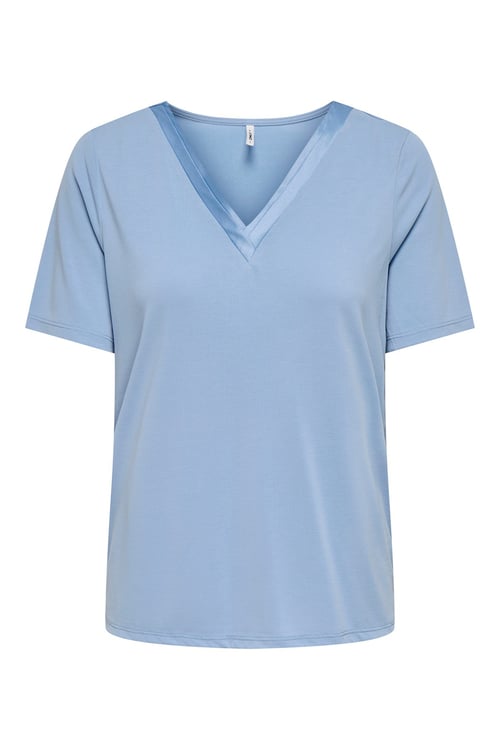 Onlfree Regular Fit Modal V Yaka Kadın T Shirt 15368626 AÇIK MAVİ