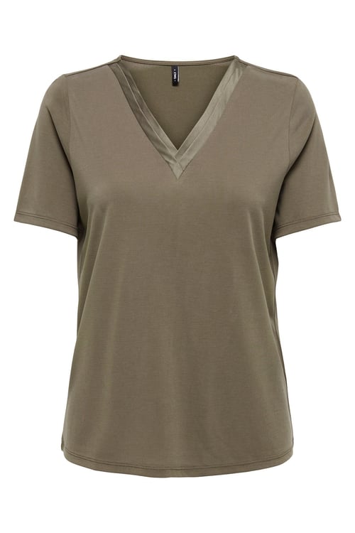 Onlfree Regular Fit Modal V Yaka Kadın T Shirt 15368626 KAHVE