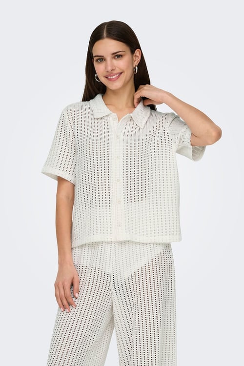 Onlfreya Ajurlu Regular Fit Baskı Detaylı Kadın Gömlek 15349327 EKRU