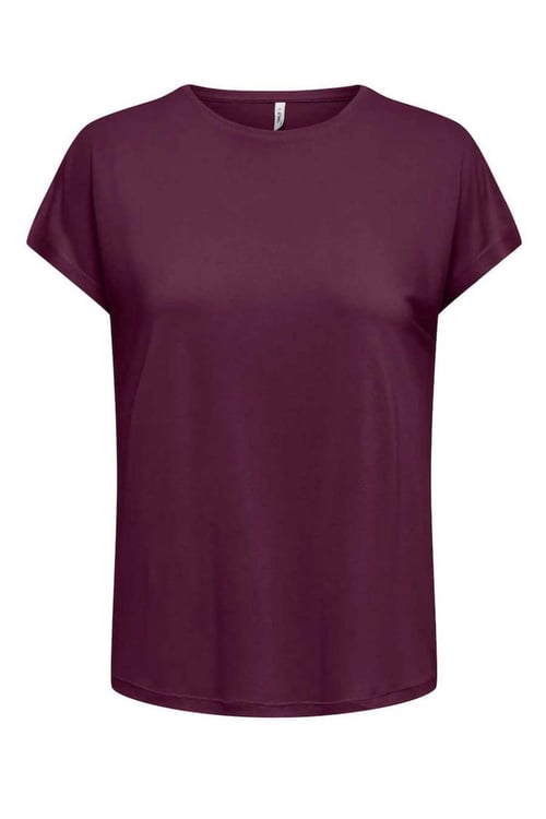 Onlhannah Regular Fit Bisiklet Yaka Basic Kadın T Shirt 15371576 VİŞNE