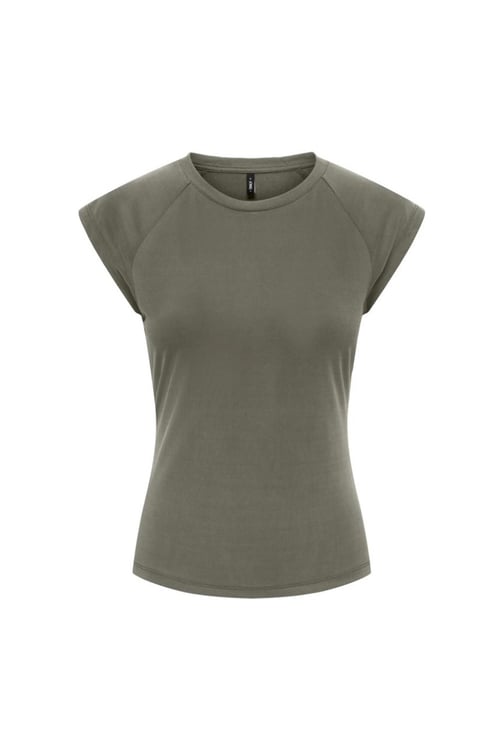 Onlhannah Slim Fit Bisiklet Yaka Kadın T Shirt 15375055 YEŞİL