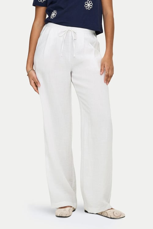 Onlita Wide Leg Yüksek Bel Bol Paça Kadın Pantolon 15370273 BEYAZ