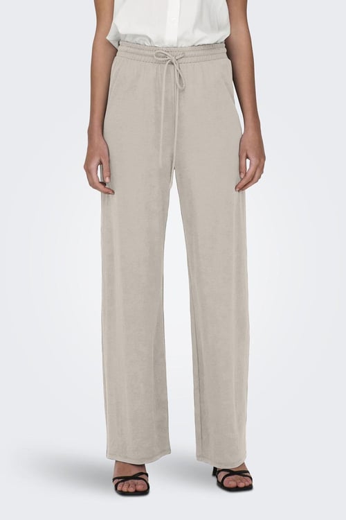 Onljany Regular Fit Yüksek Bel Geniş Paça Kadın Pantolon 15294429 KREM