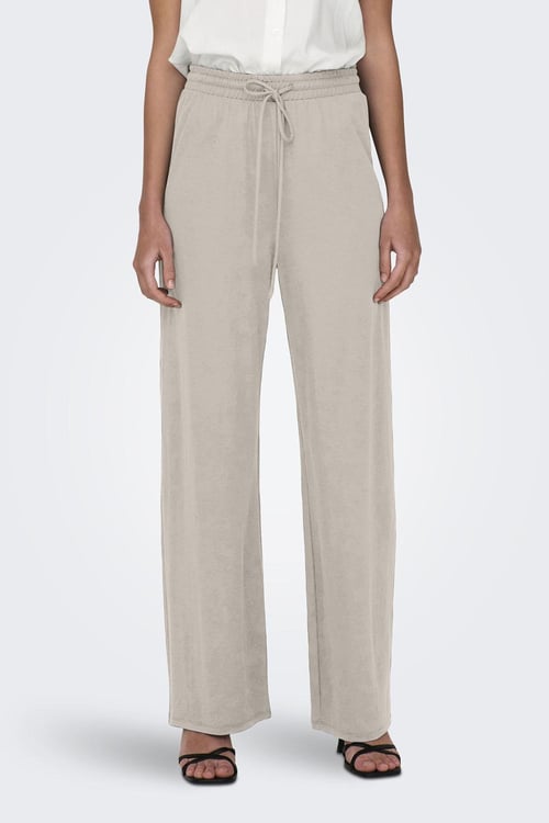 Onljany Regular Fit Yüksek Bel Geniş Paça Kadın Pantolon 15294429 KREM