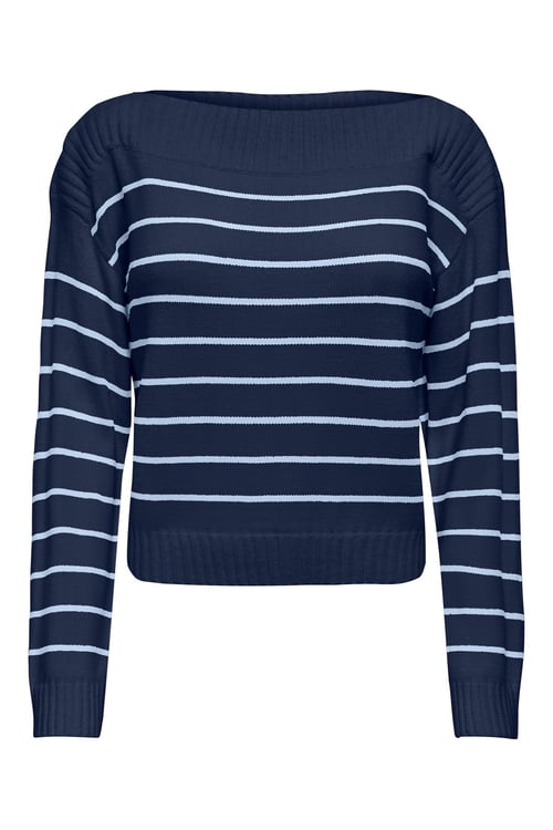 Onlkatia Regular Fit Kayık Yaka Kadın Kazak 15374823 LACİVERT-MAVİ
