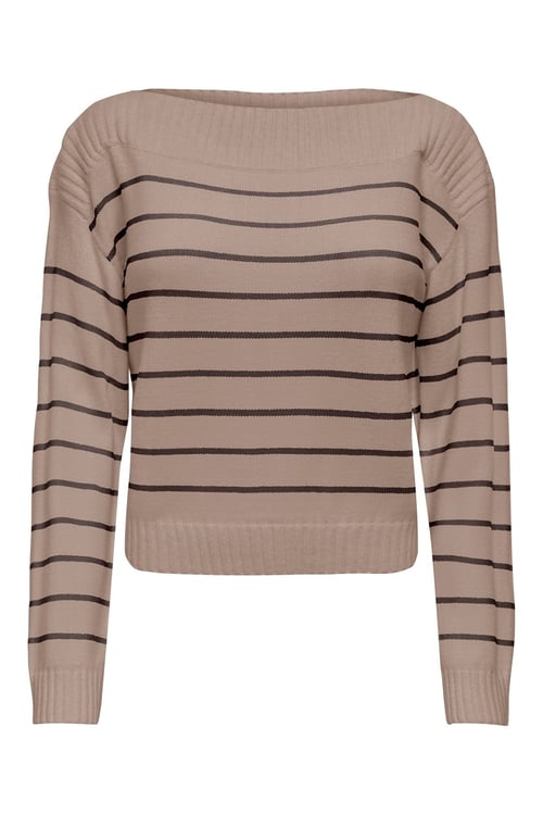 Onlkatia Regular Fit Kayık Yaka Kadın Kazak 15374823 BEJ-KAHVE