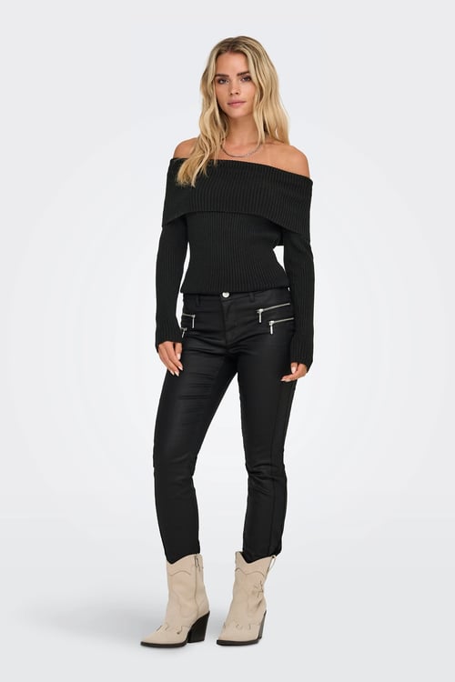 Onlkatia Regular Fit Madonna Yaka Kadın Kazak 15311830 SİYAH