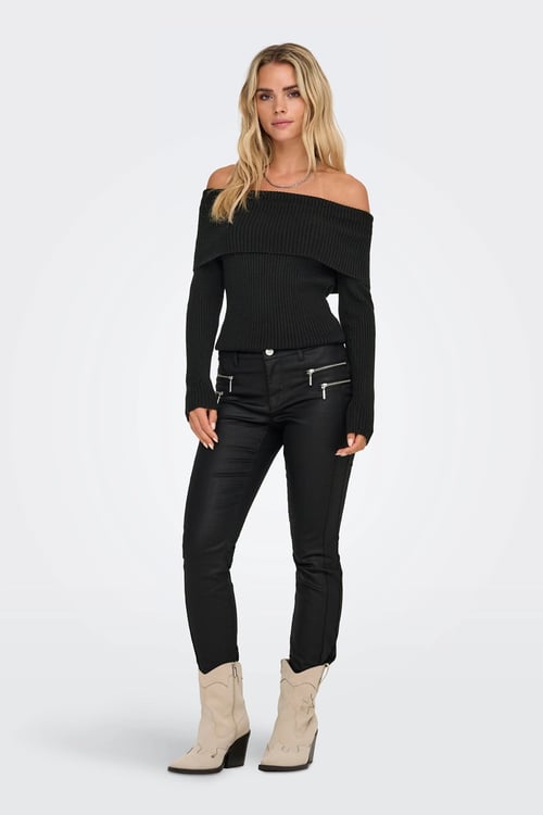 Onlkatia Regular Fit Madonna Yaka Kadın Kazak 15311830 SİYAH