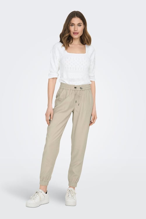 Onlkelda Regular Fit Normal Bel Lastikli Paça Cepli Jogger Kadın Pantolon 15203946 BEJ