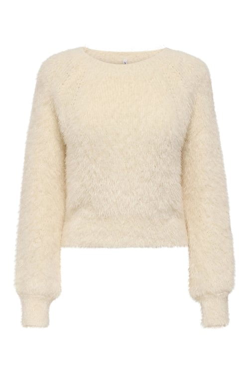 Onllulu Regular Fit Bisiklet Yaka Örme Kadın Kazak 15350650 KREM