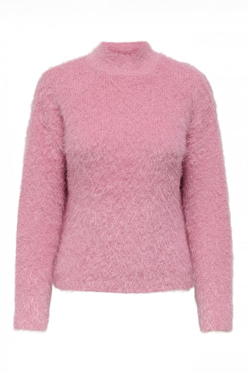 Onllulu Regular Fit Bisiklet Yaka Örme Kadın Kazak 15350651 Şeker Pembe