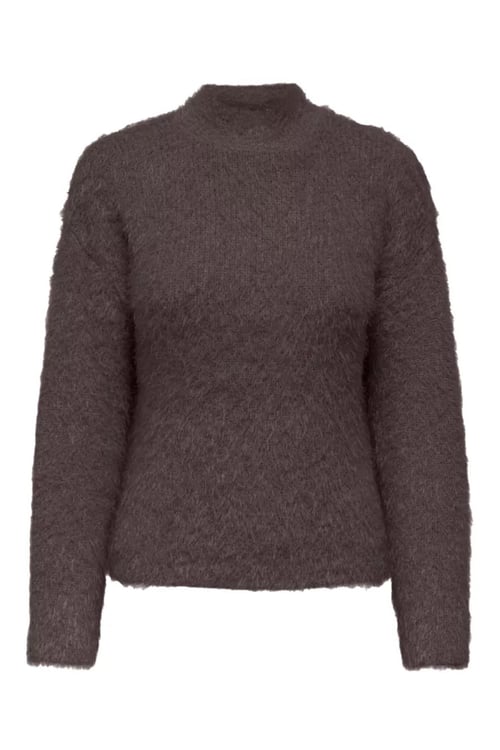 Onllulu Regular Fit Bisiklet Yaka Örme Kadın Kazak 15350651 KOYU KAHVE