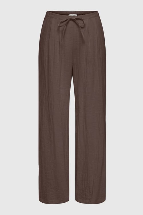 Onlmadeli Regular Fit Yüksek Bel Bağlamalı Kadın Pantolon 15371523 KAHVE