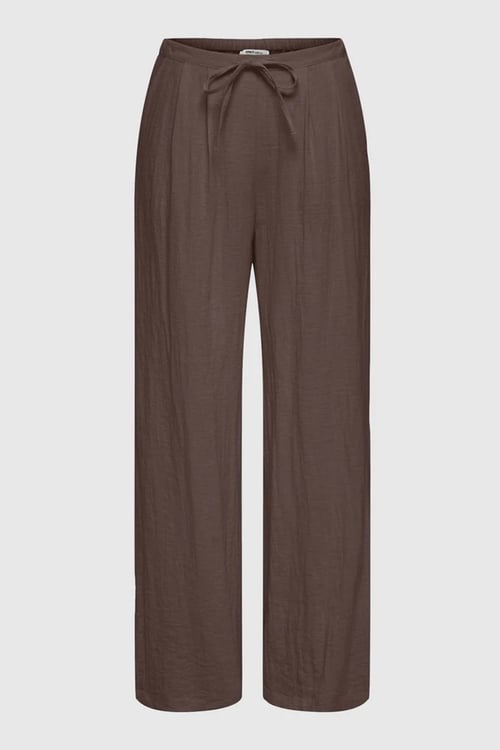 Onlmadeli Regular Fit Yüksek Bel Bağlamalı Kadın Pantolon 15371523 KAHVE